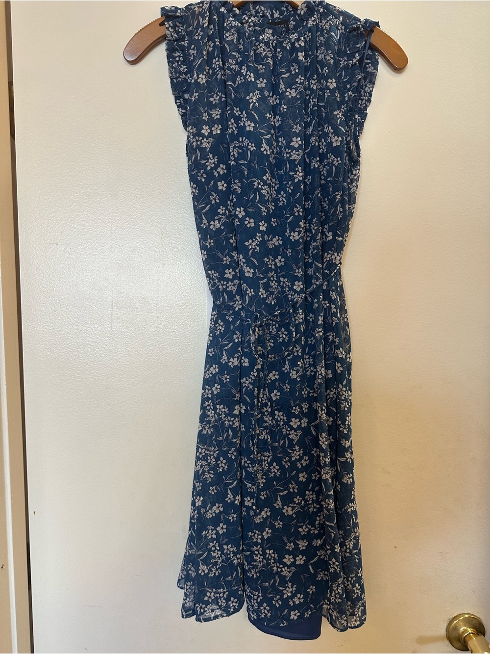 Banana Republic Navy Blue Floral Midi Dress